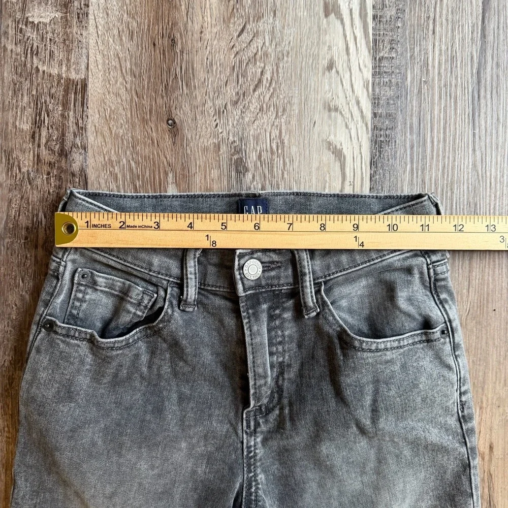 Gap Denim Boys Size‎ 8 Regular Stretch Slim Kids Gray Acid Wash Jeans Pants